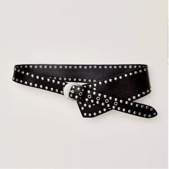 NEW. Free People NWT Jagger Hip Belt Leather Black